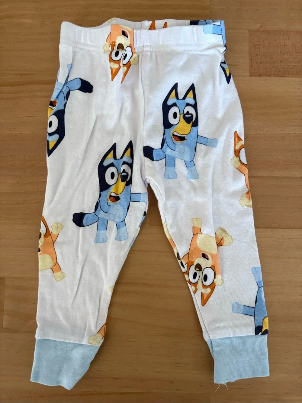 Bluey Print Kids One-Piece Pajama Set - Blue & White